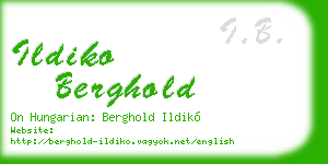 ildiko berghold business card